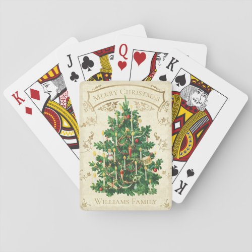 Vintage Christmas Tree Custom Poker Cards