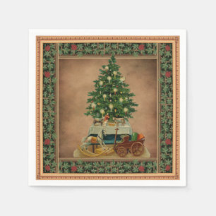 Vintage Christmas Tree Decoupage Paper Napkins