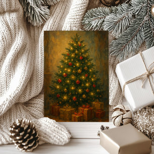 Vintage Christmas Tree Elegant Holiday Card