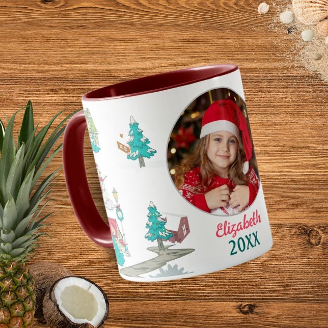 Vintage Christmas Tree Farm Life Maroon Mug (Creator Uploaded)