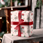 Vintage Christmas Tree Farm Scenery Monogram Wrapp Wrapping Paper<br><div class="desc">Celebrate the magical and festive holiday season with our custom holiday wrapping paper sheets. Our vintage holiday design features a Christmas tree farm scenery, this Christmas pattern incorporates a farm Christmas scene featuring a farmhouse, red barn, signs, children playing and throwing snowballs and Christmas trees. All artwork contained in this...</div>