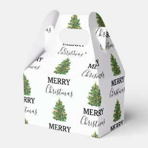 Vintage Christmas Tree Festive Xmas Favor Boxes