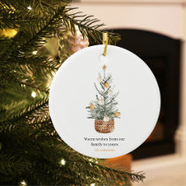 Vintage Christmas Tree | Happy Holiday  Ceramic Ornament