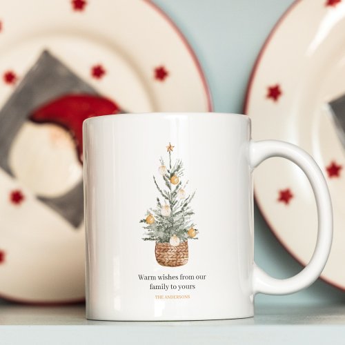 Vintage Christmas Tree  Happy Holiday  Coffee Mug