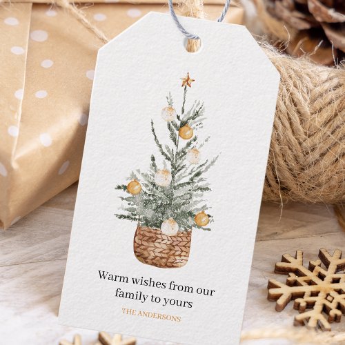 Vintage Christmas Tree  Happy Holiday  Gift Tags