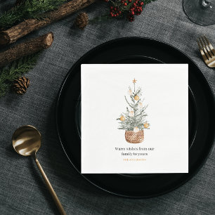 Vintage Christmas Tree Happy Holiday Napkins