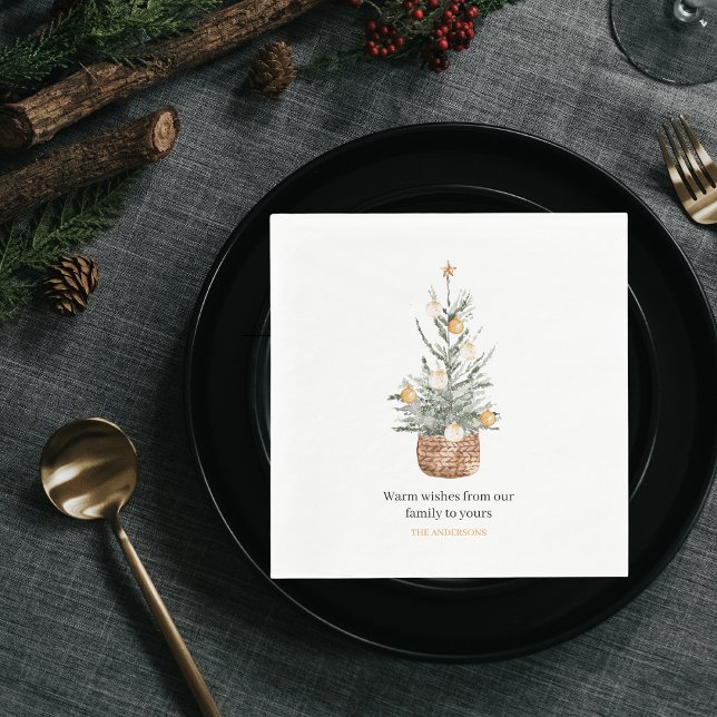 Vintage Christmas Tree | Happy Holiday  Napkins (Creator Uploaded)