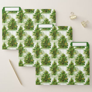 Vintage Christmas Tree Holiday Decorations File Folder