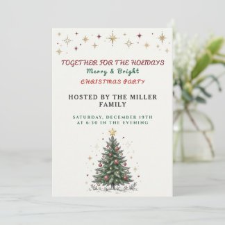 Vintage Christmas Tree Holiday Invitation