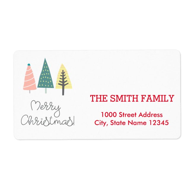 Vintage Christmas Tree Holiday Label (Front)