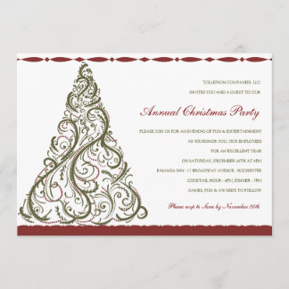 Vintage Christmas Tree Invitation