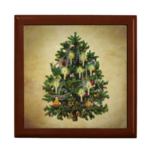 vintage christmas tree jewelry box