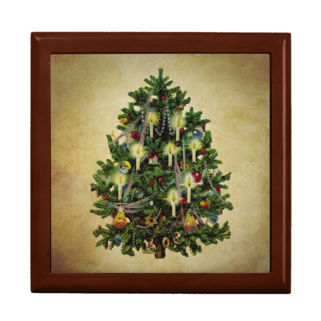 vintage christmas tree jewelry box (Front)