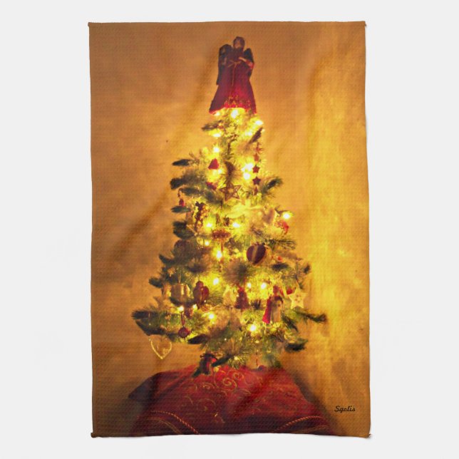 Vintage  Christmas Tree Kitchen Towel (Vertical)