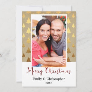 Vintage Christmas Tree Kraft Paper Photo Card