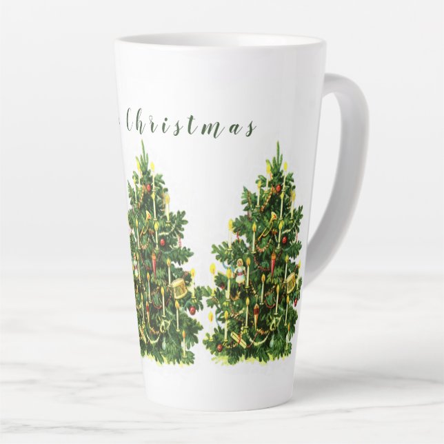 Vintage Christmas Tree  Latte Mug (Right Angle)