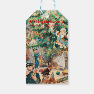 Vintage christmas Tree Lithographic Gift Tags