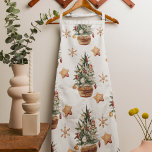 Vintage Christmas Tree | Merry Christmas  Apron<br><div class="desc">Embrace the timeless charm of the holiday season with our Vintage Watercolor Christmas Tree design. This exquisite piece captures the spirit of yuletide with a touch of nostalgia, making it the perfect addition to your holiday décor and a wonderful gift for your loved ones. Celebrate the magic of Christmas with...</div>
