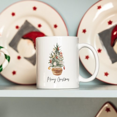 Vintage Christmas Tree  Merry Christmas  Coffee Mug