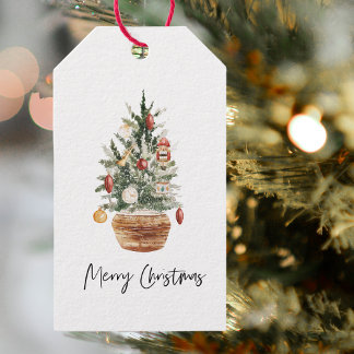 Vintage Christmas Tree | Merry Christmas  Gift Tags