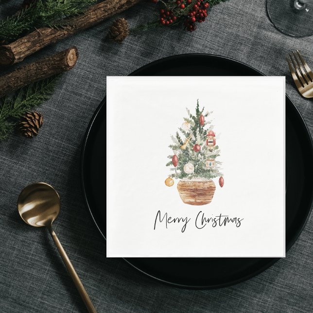 Vintage Christmas Tree | Merry Christmas  Napkins (Creator Uploaded)