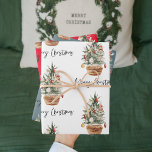 Vintage Christmas Tree | Merry Christmas  Wrapping Paper Sheets<br><div class="desc">Embrace the timeless charm of the holiday season with our Vintage Watercolor Christmas Tree design. This exquisite piece captures the spirit of yuletide with a touch of nostalgia, making it the perfect addition to your holiday décor and a wonderful gift for your loved ones. Celebrate the magic of Christmas with...</div>