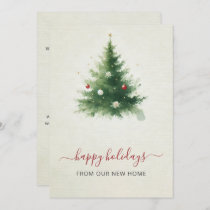 Vintage Christmas Tree New Home Holiday Card