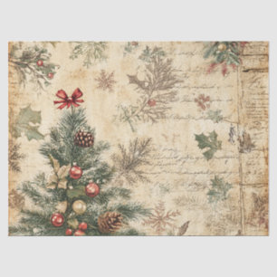 Vintage Christmas Tree & Ornament (3) Tissue Paper