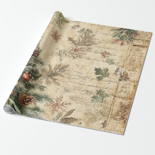 Vintage Christmas Tree & Ornament (3) Wrapping Paper