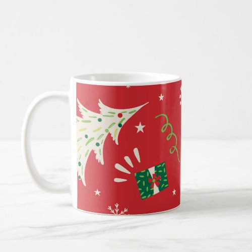 Vintage Christmas tree ornamental design Coffee Mug