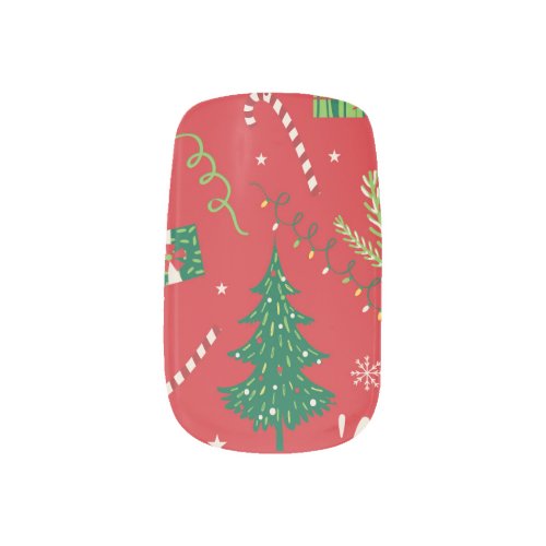 Vintage Christmas tree ornamental design Minx Nail Art