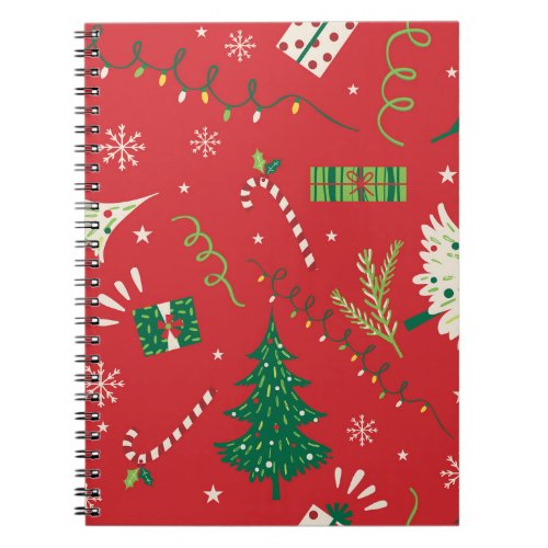 Vintage Christmas tree ornamental design Notebook