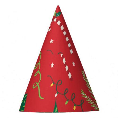 Vintage Christmas tree ornamental design Party Hat