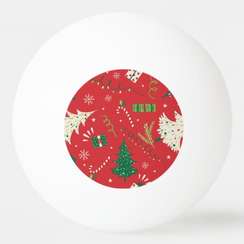 Vintage Christmas tree ornamental design Ping Pong Ball