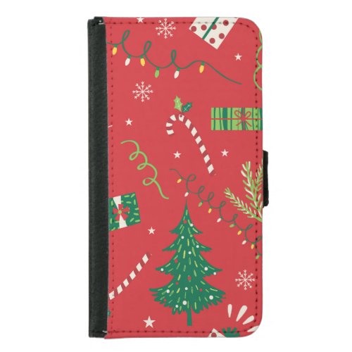Vintage Christmas tree ornamental design Samsung Galaxy S5 Wallet Case