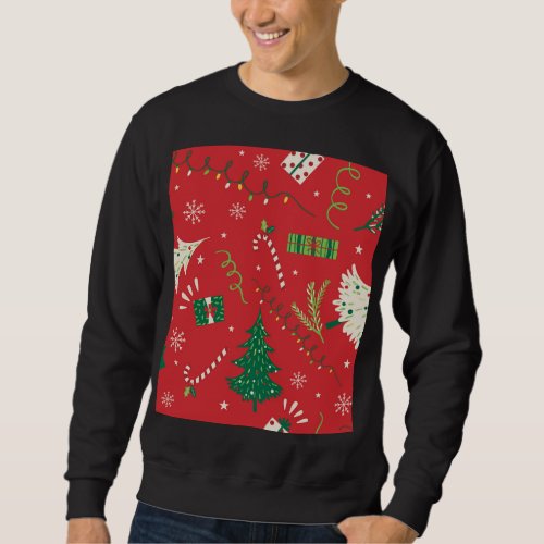 Vintage Christmas tree ornamental design Sweatshirt