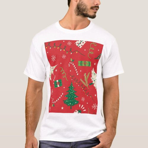 Vintage Christmas tree ornamental design T_Shirt