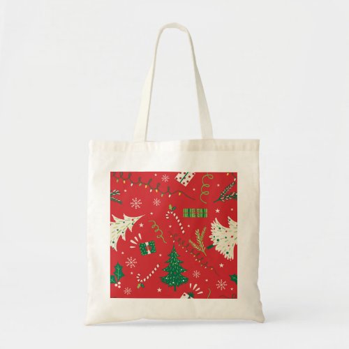 Vintage Christmas tree ornamental design Tote Bag