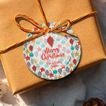 Vintage Christmas Tree Ornaments Holiday Round Favor Tags<br><div class="desc">Merry Christmas personalized round gift - party favor tags feature vintage Christmas tree ornaments in red, gold, purple, turquoise and mint and your greeting and name in chic lettering. All text, fonts and font colors can be modified, just click the "customize further" link. **ALL TAG SHAPES are already done for...</div>