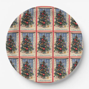 Vintage Christmas Tree Paper Plates