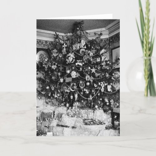 Vintage Christmas Tree Photograph 1910 Holiday Card