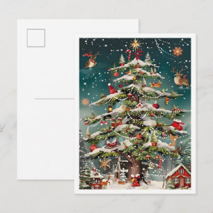 Vintage Christmas Tree Postcard
