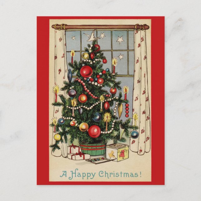 Vintage Christmas Tree Postcard (Front)