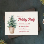 Vintage Christmas Tree Red Holiday Party Invitation<br><div class="desc">Vintage Christmas Tree Red Holiday Party Invitation</div>