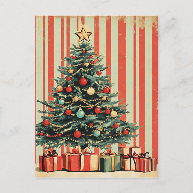 Vintage Christmas Tree Retro 1940's magazine  Postcard (Front)