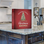 Vintage Christmas Tree Rustic Red Recipe Cookbook 3 Ring Binder<br><div class="desc">This Christmas recipe binder design features our watercolor Christmas tree with lights! This is a great idea for storing a collection of traditional and treasured family Christmas recipes and makes a great gift for Mom or for passing down to a daughter or granddaughter! Additional color schemes as well as coordinating...</div>