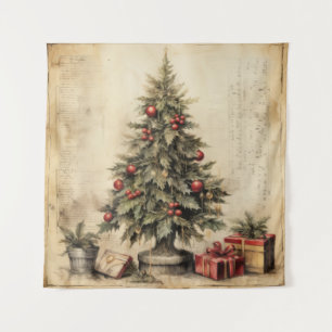 Vintage Christmas Tree Tapestry