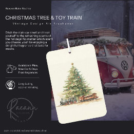 Vintage Christmas Tree & Toy Train Air Freshener