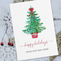Vintage Christmas Tree We've Moved Holiday Moving  Postcard