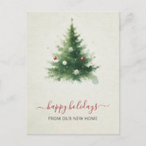 Vintage Christmas Tree Weve Moved Holiday Postcard